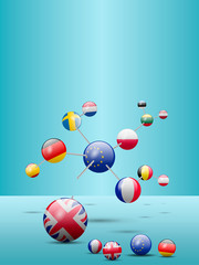 Molecular model with flags