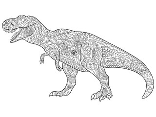 Tyrannosaur Coloring vector for adults