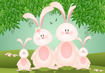 family of rabbits for Easter