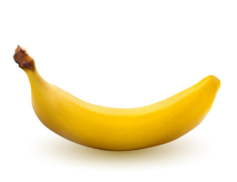 Banana isolated on white, vector illustration.