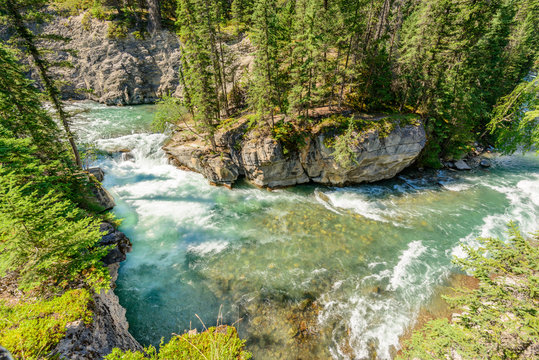 Fragment of Five Lakes trail in Jasper, Alberta, Canada.