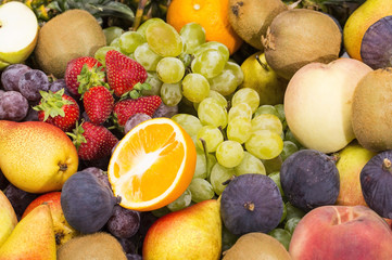 background of fresh fruits bunch berry banana