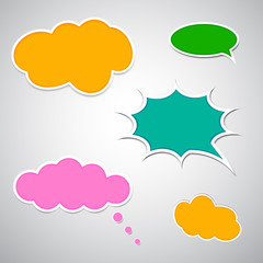 Set of colourful comic speech bubbles 