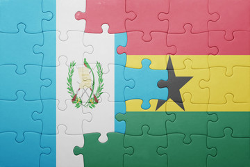 puzzle with the national flag of ghana and guatemala