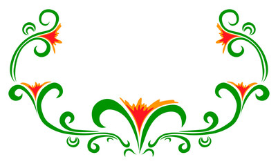 Vector doodle flowers frame