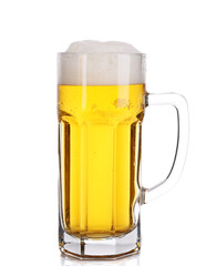 Mug of light beer, isolated on white
