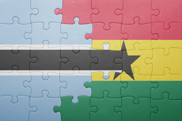 puzzle with the national flag of ghana and botswana