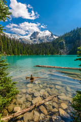 Majestic mountain lake in Canada. Upper Joffre Lake Trail View.