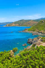 A view of beautiful coast of Corsica island from Cape de la Parata, France