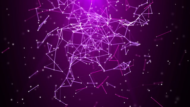 Vector polygon system, modern technological network background. Ultra High Definition 4K animation.