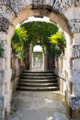 Gardens of Villa Vizcaya in Coconut Grove in Miami, Florida, USA - obrazy, fototapety, plakaty