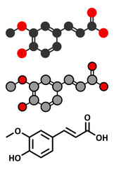 Ferulic acid herbal antioxidant molecule.