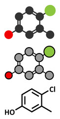 Chlorocresol (p-chlorocresol) antiseptic and preservative molecule