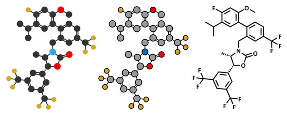 Anacetrapib hypercholesterolemia drug molecule. 