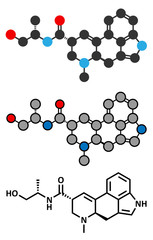 Ergometrine drug molecule. 