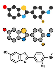 Flutemetamol (18F) PET tracer molecule. 