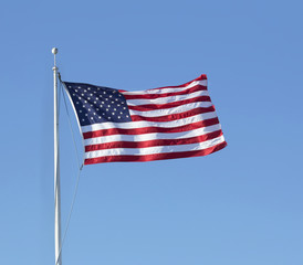 American flag flying in the wind