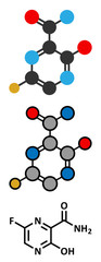 Favipiravir antiviral drug molecule. Used in treatment of Ebola.