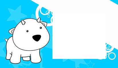 sweet baby goat cartoon frame background in vector format