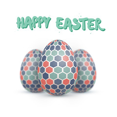 Realistic Vector Easter Egg Set. Happy Easter Painted Vector Egg