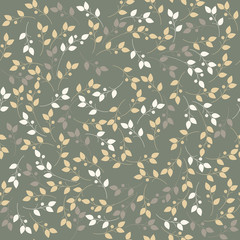 Endless pattern with spring flowers on green background