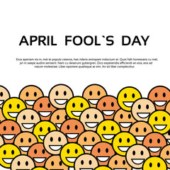 Smile Yellow Faces Fool Day April Holiday Greeting Card