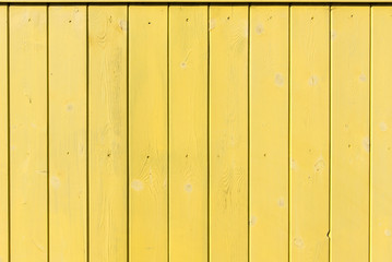 Section of yellow wood panelling from a beach hut, suitable for backgrounds of beach, seaside and...