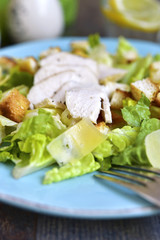 Caesar salad with chicken.