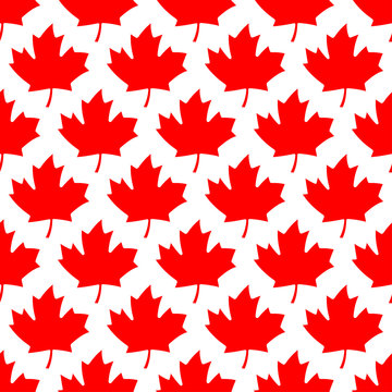 seamless wrapping paper - red maple leafs