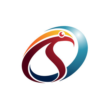 Abstract Eagle Hawk Bird Prey Logo Icon Template