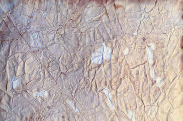Grungy Stained and Wrinkled Paper Background, Bright Pastel Tone