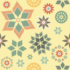 Abstract Flowers Seamless Background