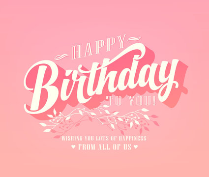 Happy Birthday typographic card