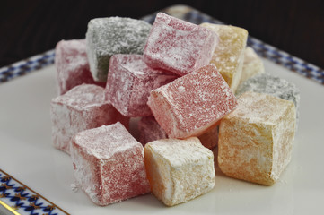 Turkish sweets, close-up shooting