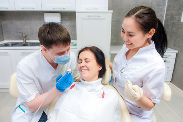 Female patient with open mouth