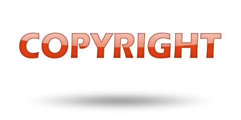Text Copyright with red letters and shadow. 