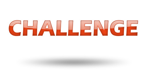 Text Challenge with red letters and shadow. 