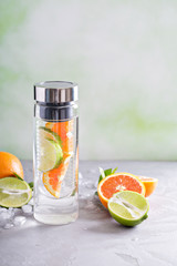 Infused water with orange and lime