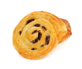 Danish raisin isolated on white