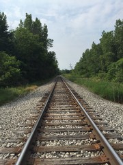 Obraz premium train tracks into the distance