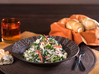 Pasta salad with vegetables