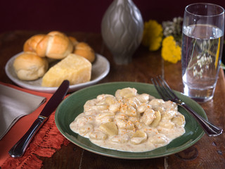 Potato Gnocchi in creamy Alfredo sauce