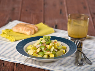 Butter bean salad, guiso de pallares, a typical Peruvian dish