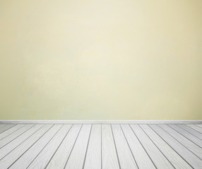 room interior with concrete wall and wood floor