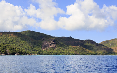 Beautiful Praslin Island in Indian Ocean.