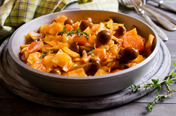 Vegetables with mushrooms