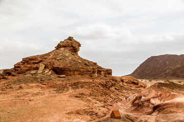 Beautiful red sandstone in the desert in Israel, Timna Park