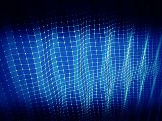 Abstract polygonal space low poly dark background with connecting dots and lines. wave structure