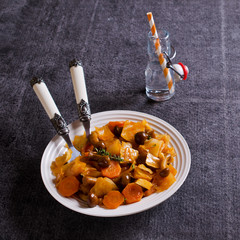 Vegetables with mushrooms