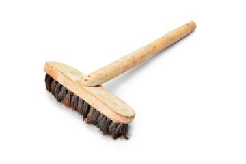 Old brush isolated on a white background